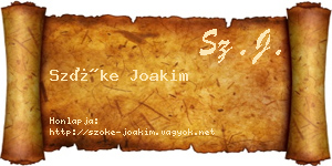 Szőke Joakim névjegykártya